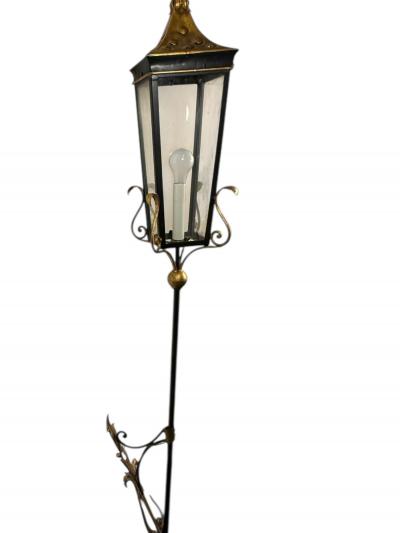 Gilbert Poillerat LARGE ITALIAN GOLD BLACK ARROW LANTERN SCONCE MANNER OF GILBERT POILLERAT