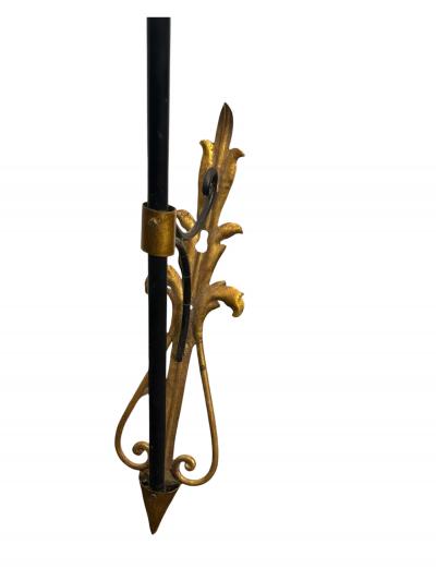 Gilbert Poillerat LARGE ITALIAN GOLD BLACK ARROW LANTERN SCONCE MANNER OF GILBERT POILLERAT