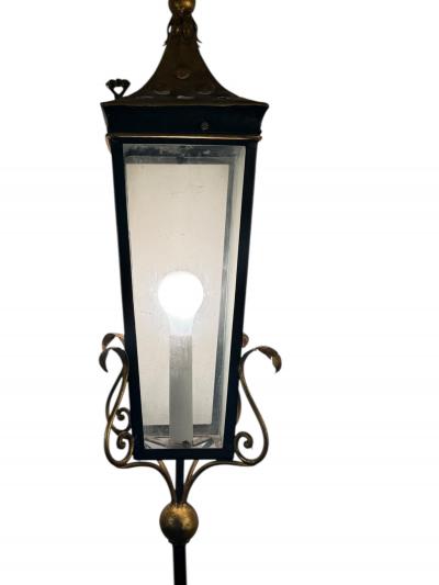 Gilbert Poillerat LARGE ITALIAN GOLD BLACK ARROW LANTERN SCONCE MANNER OF GILBERT POILLERAT