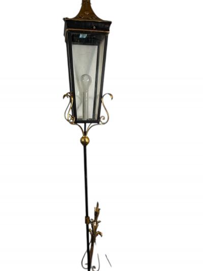 Gilbert Poillerat LARGE ITALIAN GOLD BLACK ARROW LANTERN SCONCE MANNER OF GILBERT POILLERAT