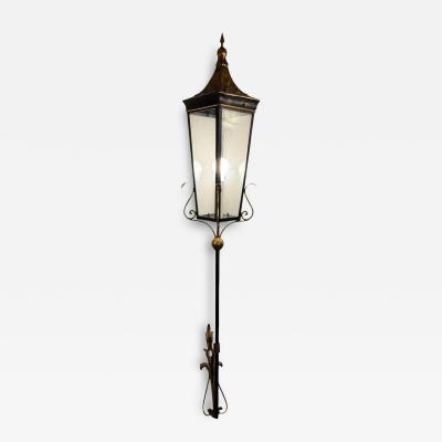 Gilbert Poillerat LARGE ITALIAN GOLD BLACK ARROW LANTERN SCONCE MANNER OF GILBERT POILLERAT