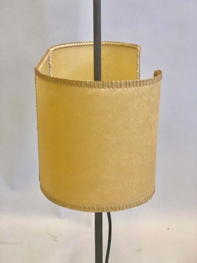 Gilbert Poillerat Midcentury Wrought Iron Parchment Table Lamps Attributed to Gilbert Poillerat