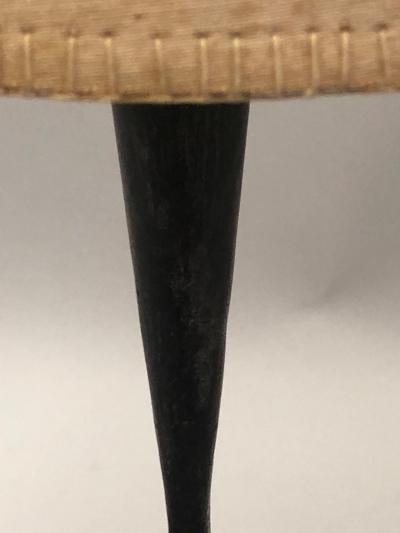 Gilbert Poillerat Midcentury Wrought Iron and Parchment Table Lamp Attributed Gilbert Poillerat