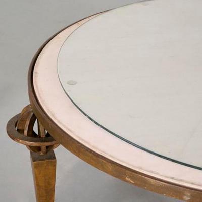 Gilbert Poillerat PAIR OF GILT IRON LOW TABLES ATTRIBUTED TO GILBERT POILLERAT