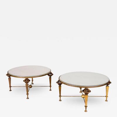 Gilbert Poillerat PAIR OF GILT IRON LOW TABLES ATTRIBUTED TO GILBERT POILLERAT