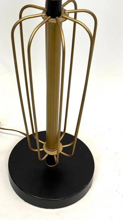 Gilbert Poillerat Pair French Mid Century Enameled Wire Sphere Table Lamps Gilbert Poillerat 1950