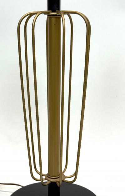 Gilbert Poillerat Pair French Mid Century Enameled Wire Sphere Table Lamps Gilbert Poillerat 1950