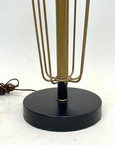 Gilbert Poillerat Pair French Mid Century Enameled Wire Sphere Table Lamps Gilbert Poillerat 1950