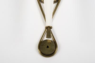 Gilbert Poillerat Pair of 1950s sconces in the style of Gilbert Poillerat
