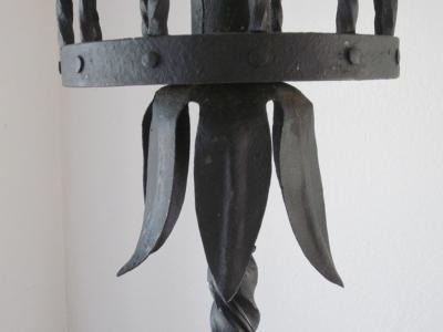 Gilbert Poillerat Pair of French Art Deco Wrought Iron Floor Lamps Torchieres Gilbert Poillerat