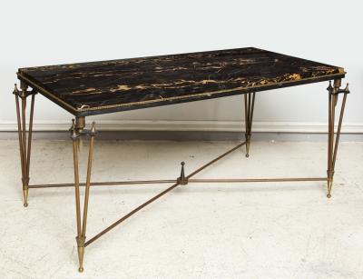 Gilbert Poillerat Rare Bronze and Iron Coffee Table Design Inspired by Gilbert Poillerat