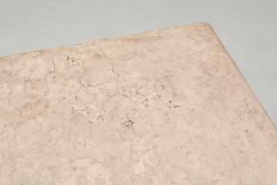 Gilbert Poillerat Travertine Coffee Table in the manner of Gilbert Poillerat Europe ca 1980s