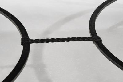 Gilbert Poillerat Travertine Coffee Table in the manner of Gilbert Poillerat Europe ca 1980s