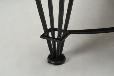 Gilbert Poillerat Travertine Coffee Table in the manner of Gilbert Poillerat Europe ca 1980s