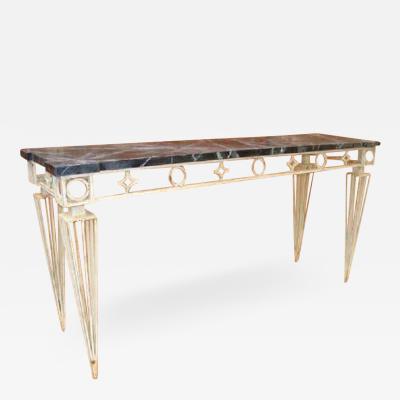 Gilbert Poillerat Two French Mid Century Modern Neoclassical Style Consoles Gilbert Poillerat
