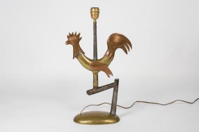Gilbert Poillerat Wrought Iron BIrd lamp in the style of Gilbert Poillerat