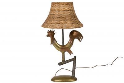 Gilbert Poillerat Wrought Iron BIrd lamp in the style of Gilbert Poillerat