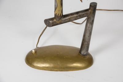 Gilbert Poillerat Wrought Iron BIrd lamp in the style of Gilbert Poillerat