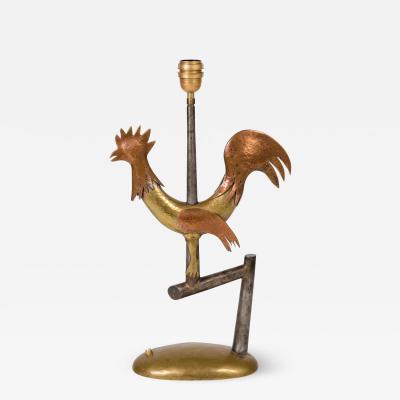 Gilbert Poillerat Wrought Iron BIrd lamp in the style of Gilbert Poillerat