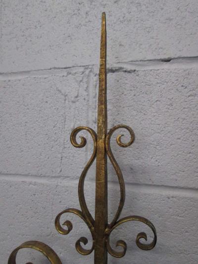 Gilbert Poillerat Wrought Iron Italian Gold Gilt King Size Headboard