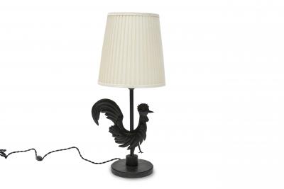 Gilbert Poillerat Wrought Iron rooster table lamp in the style of Gilbert Poillerat