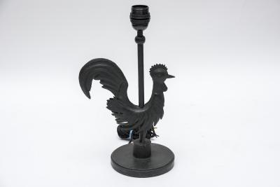 Gilbert Poillerat Wrought Iron rooster table lamp in the style of Gilbert Poillerat