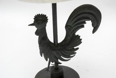 Gilbert Poillerat Wrought Iron rooster table lamp in the style of Gilbert Poillerat