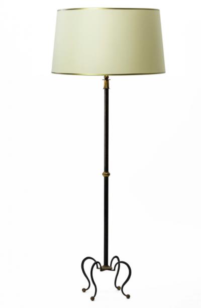 Gilbert Poillerat gilbert Poillerat style superb gold leaf wrought iron 40s floor lamp