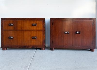 Gilbert Rohde 1940s Cabinets or Nightstands Manner of Gilbert Rohde Pair
