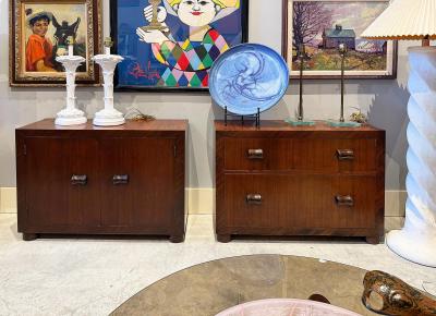 Gilbert Rohde 1940s Cabinets or Nightstands Manner of Gilbert Rohde Pair