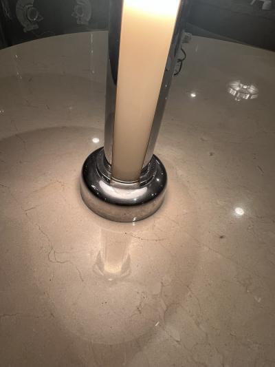 Gilbert Rohde ART DECO CHROME AND CUSTARD GLASS LAMP BY GILBERT ROHDE