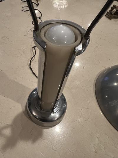 Gilbert Rohde ART DECO CHROME AND CUSTARD GLASS LAMP BY GILBERT ROHDE