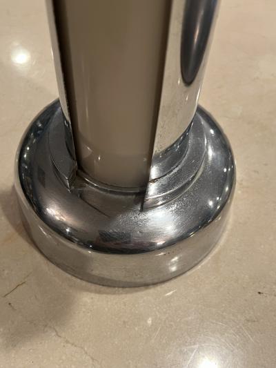 Gilbert Rohde ART DECO CHROME AND CUSTARD GLASS LAMP BY GILBERT ROHDE