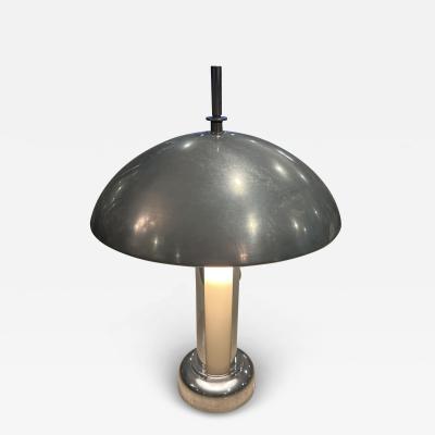 Gilbert Rohde ART DECO CHROME AND CUSTARD GLASS LAMP BY GILBERT ROHDE