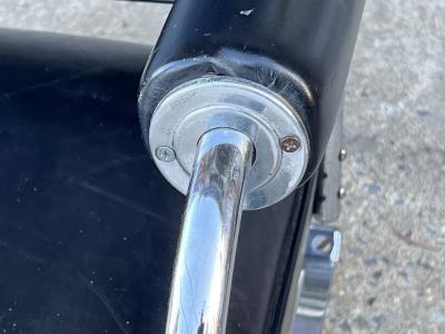 Gilbert Rohde ART DECO GILBERT ROHDE CHROME BAND AND BLACK LEATHER SETTEE