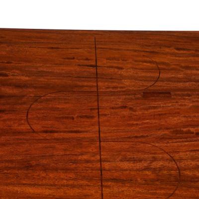 Gilbert Rohde Art Deco Extendable Paldao Series Walnut Leather Dining Table by Gilbert Rohde