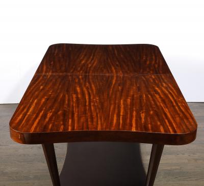 Gilbert Rohde Art Deco Extendable Paldao Series Walnut Leather Dining Table by Gilbert Rohde