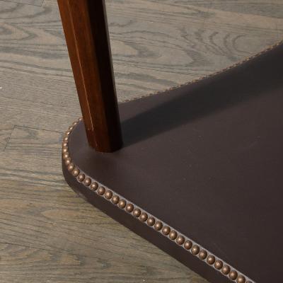 Gilbert Rohde Art Deco Extendable Paldao Series Walnut Leather Dining Table by Gilbert Rohde