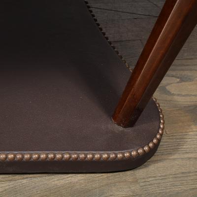 Gilbert Rohde Art Deco Extendable Paldao Series Walnut Leather Dining Table by Gilbert Rohde