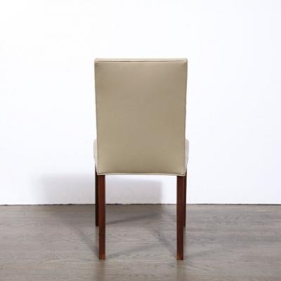 Gilbert Rohde Art Deco Gilbert Rohde Chair in Holly Hunt Leather w Tufted Back Walnut Legs