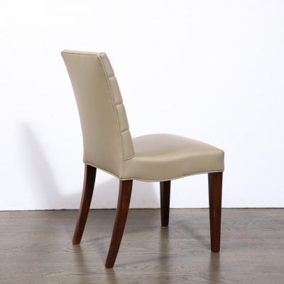 Gilbert Rohde Art Deco Gilbert Rohde Chair in Holly Hunt Leather w Tufted Back Walnut Legs