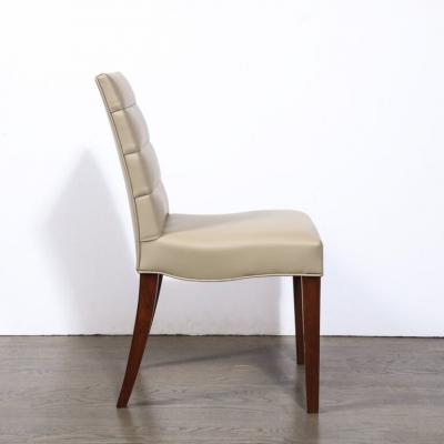 Gilbert Rohde Art Deco Gilbert Rohde Chair in Holly Hunt Leather w Tufted Back Walnut Legs