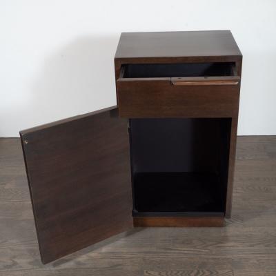 Gilbert Rohde Art Deco Hand Rubbed Burled Walnut Nightstand by Gilbert Rohde for Herman Miller