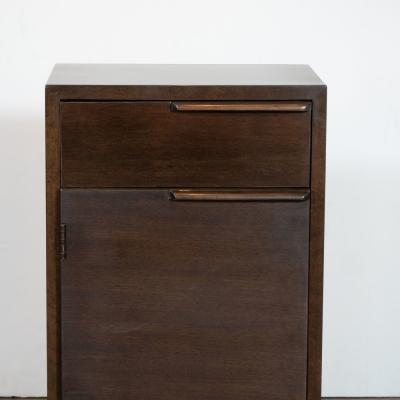 Gilbert Rohde Art Deco Hand Rubbed Burled Walnut Nightstand by Gilbert Rohde for Herman Miller
