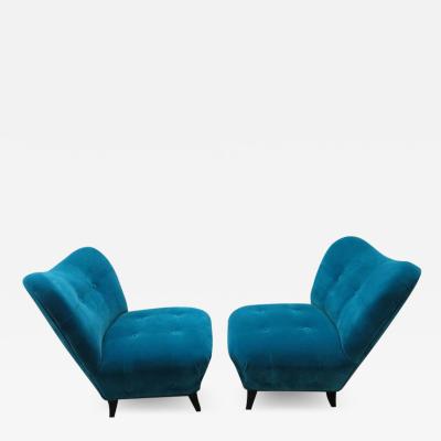 Gilbert Rohde Excellent Pair of Gilbert Rohde Style Mohair Slipper Chairs Mid Century Modern