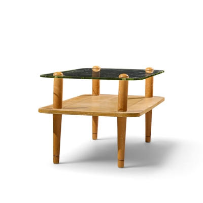 Gilbert Rohde Gilbert Rhode Style Mid Century Walnut and Glass Coffee Table