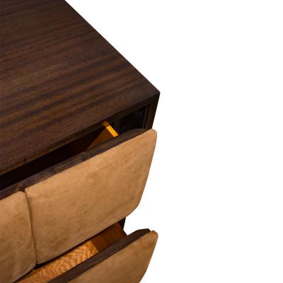 Gilbert Rohde Gilbert Rohde Chic Pair of Chests with Upholstered Drawer Fronts 1940s