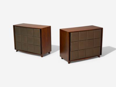Gilbert Rohde Gilbert Rohde Mid Century Modern Dressers Leather Stained Wood 1940s