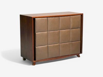 Gilbert Rohde Gilbert Rohde Mid Century Modern Dressers Leather Stained Wood 1940s