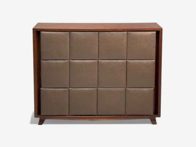 Gilbert Rohde Gilbert Rohde Mid Century Modern Dressers Leather Stained Wood 1940s
